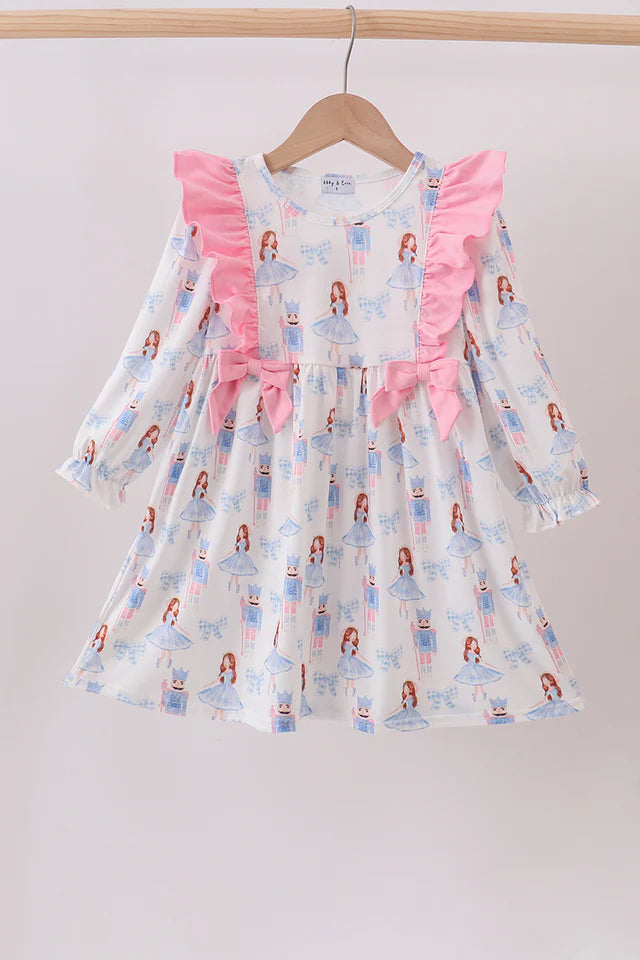 Pink Bow Nutcracker Ruffle Dress