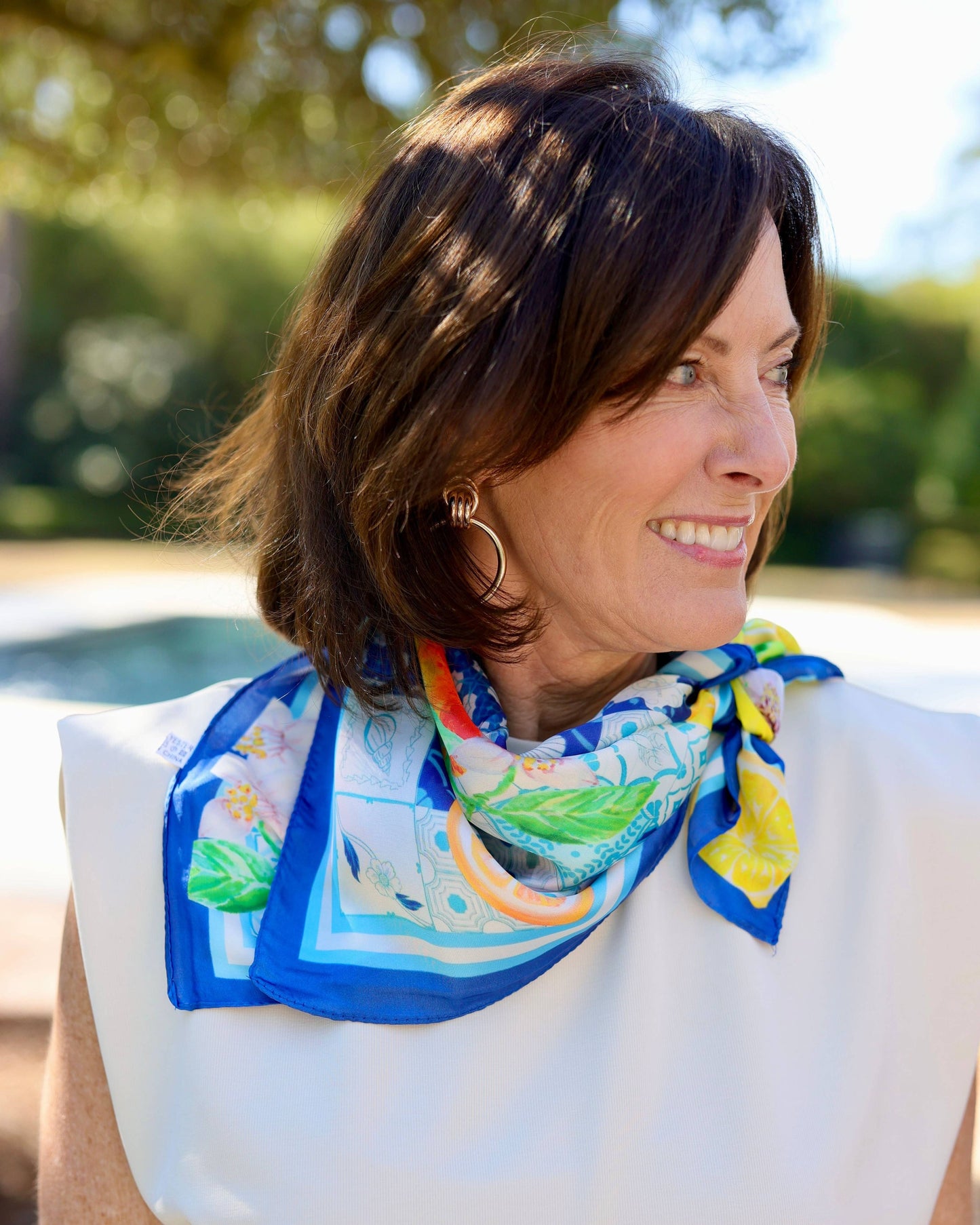Portofino Printed Scarf Blue