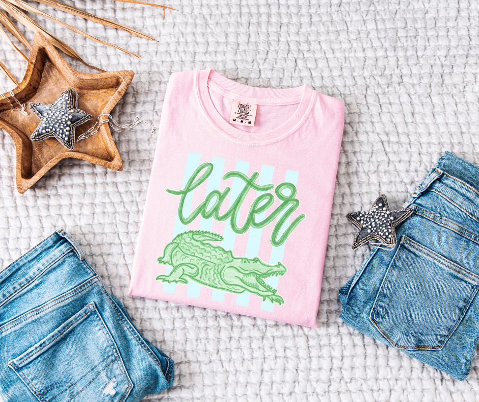 Comfort Colors Later Gator Tee – Blossom Pink