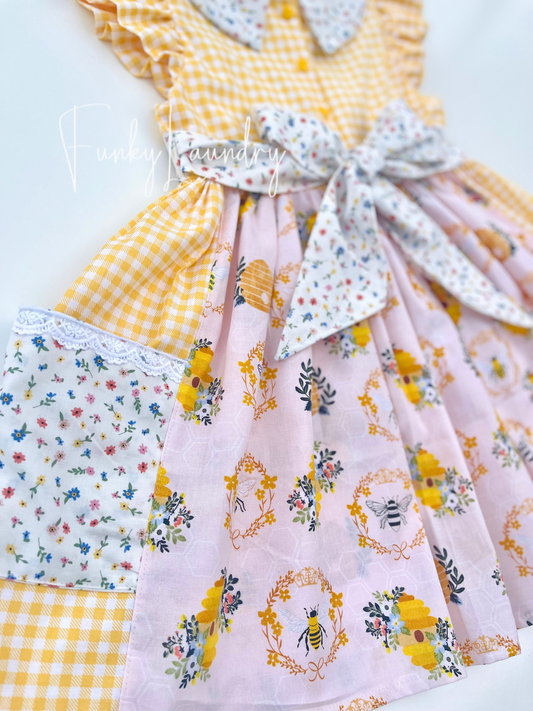 OOAK Buzzing Bees Collared Dress 6
