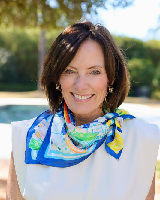 Portofino Printed Scarf Blue