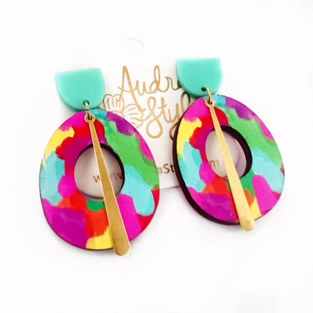 Colorful Bold Spring Summer Statement Earring