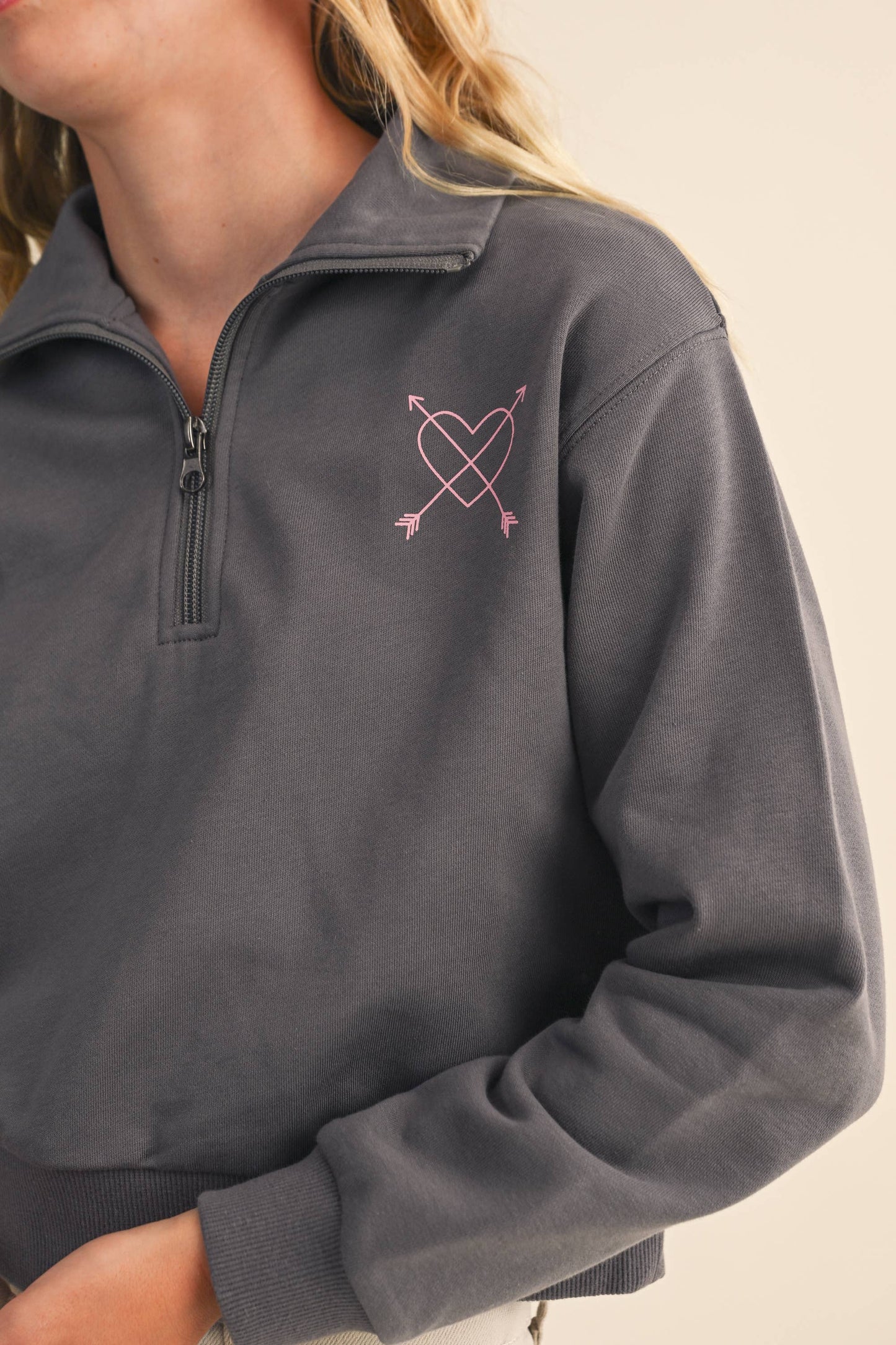 TWEEN KIDS GIRLS HALF ZIP SWEATSHIRT (7-14)