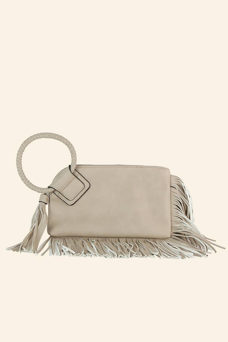 Fringe Cuff Clutch Tassel Wristlet Clutch Bag