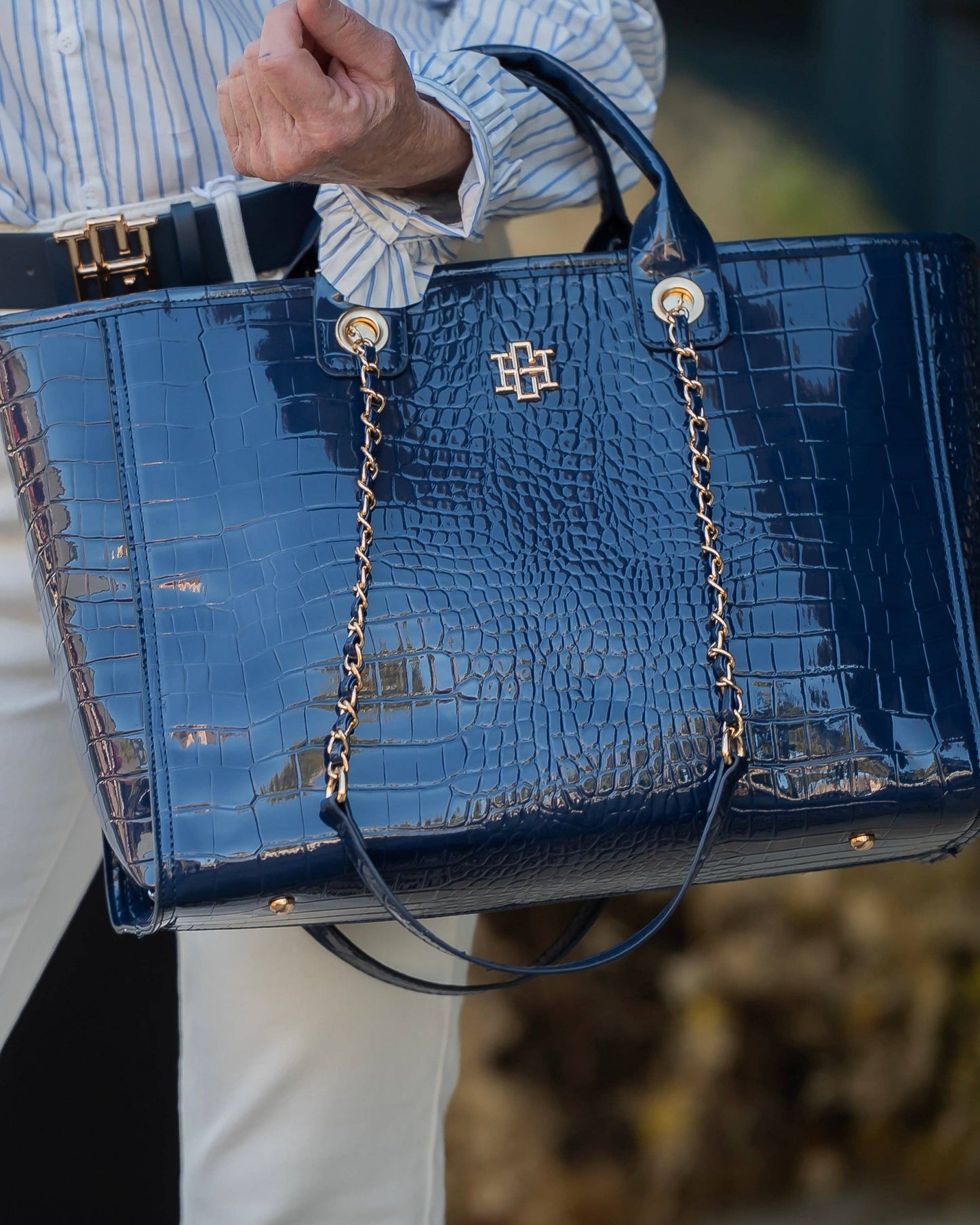 Missy Tote Navy Patent