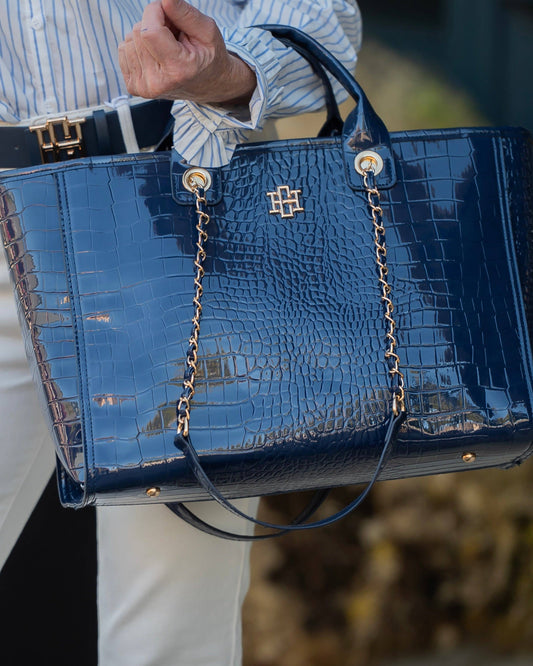 Missy Tote Navy Patent