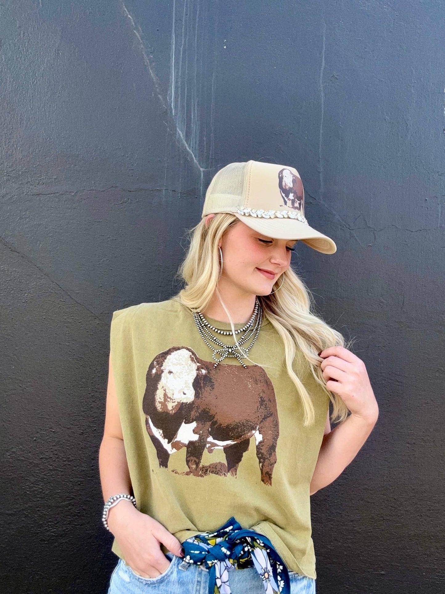 The Hereford Boxy Tank- Olive Green