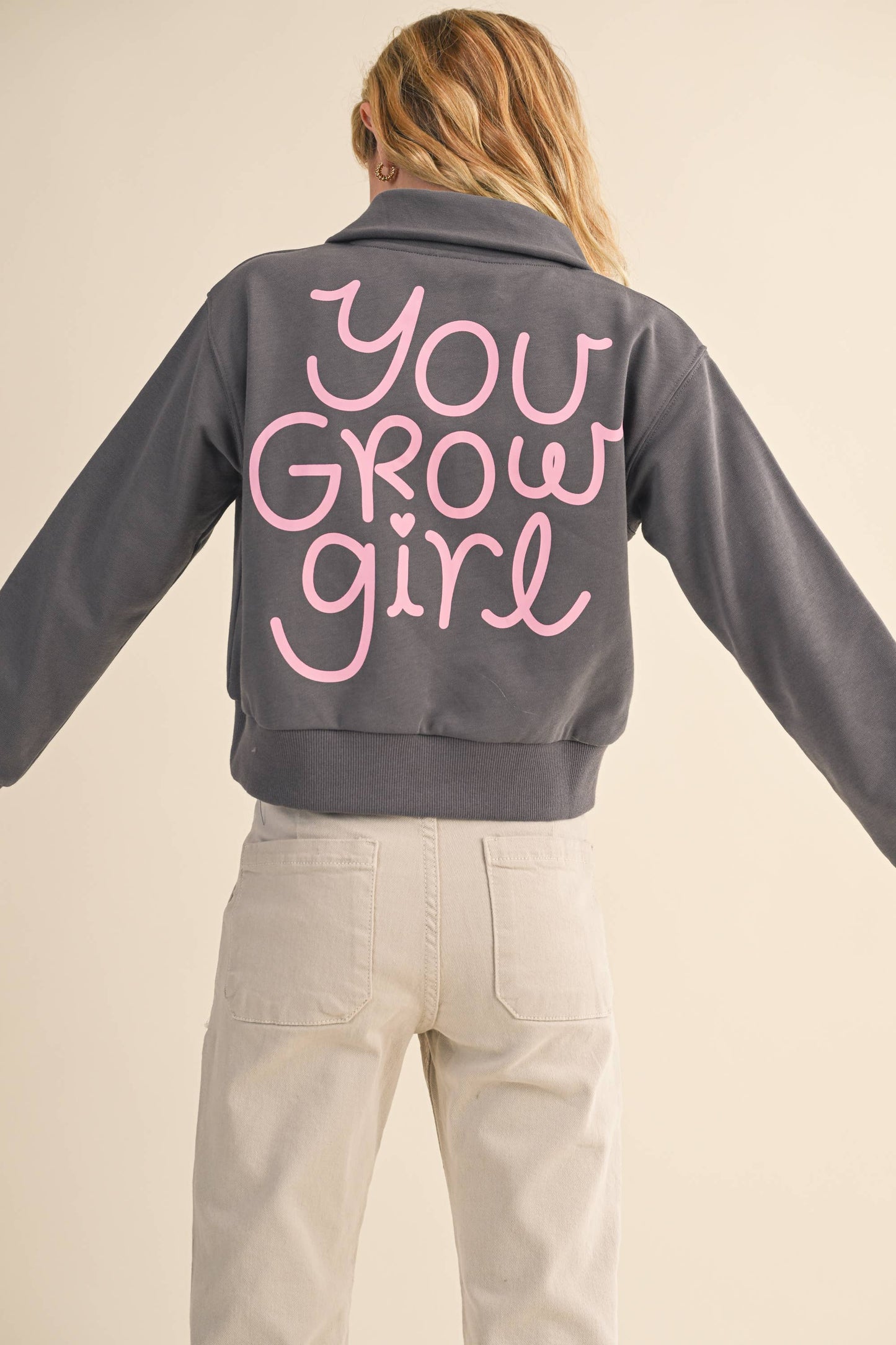 TWEEN KIDS GIRLS HALF ZIP SWEATSHIRT (7-14)