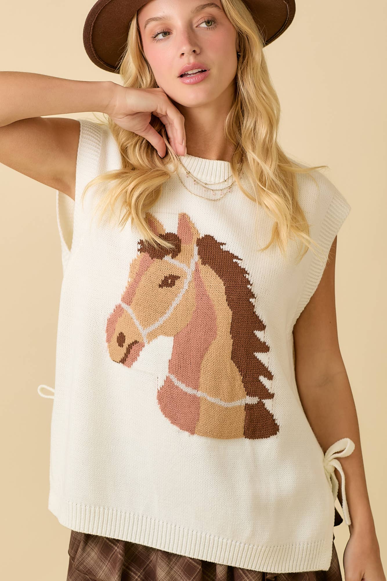 Western Horse Sweater Knit Top