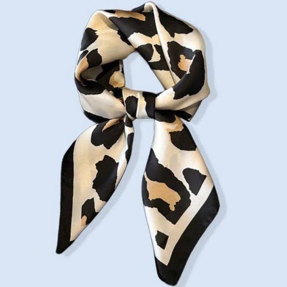 LARGE LEOPARD ANIMAL PRINT BANDANA SCARF