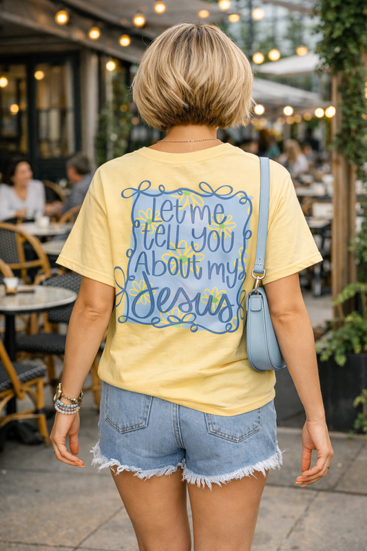 Comfort Colors Butter Tee with Pocket Logo + Back Design