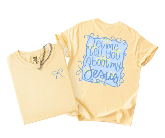 Comfort Colors Butter Tee with Pocket Logo + Back Design
