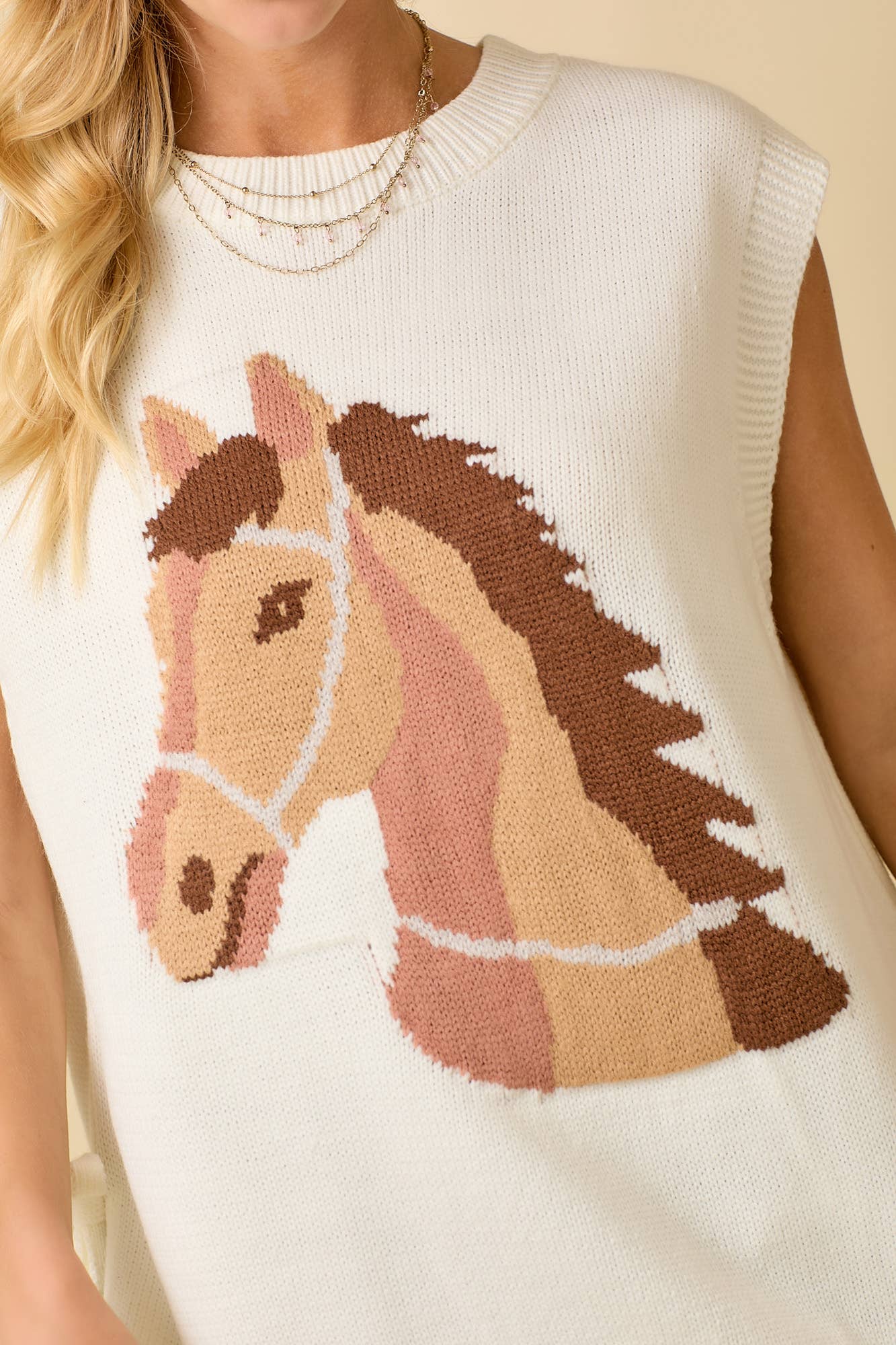 Western Horse Sweater Knit Top