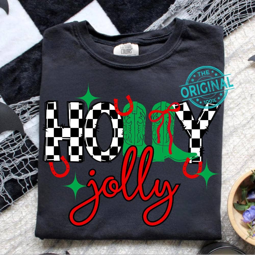 Western Holly Jolly Comfort Color Tee