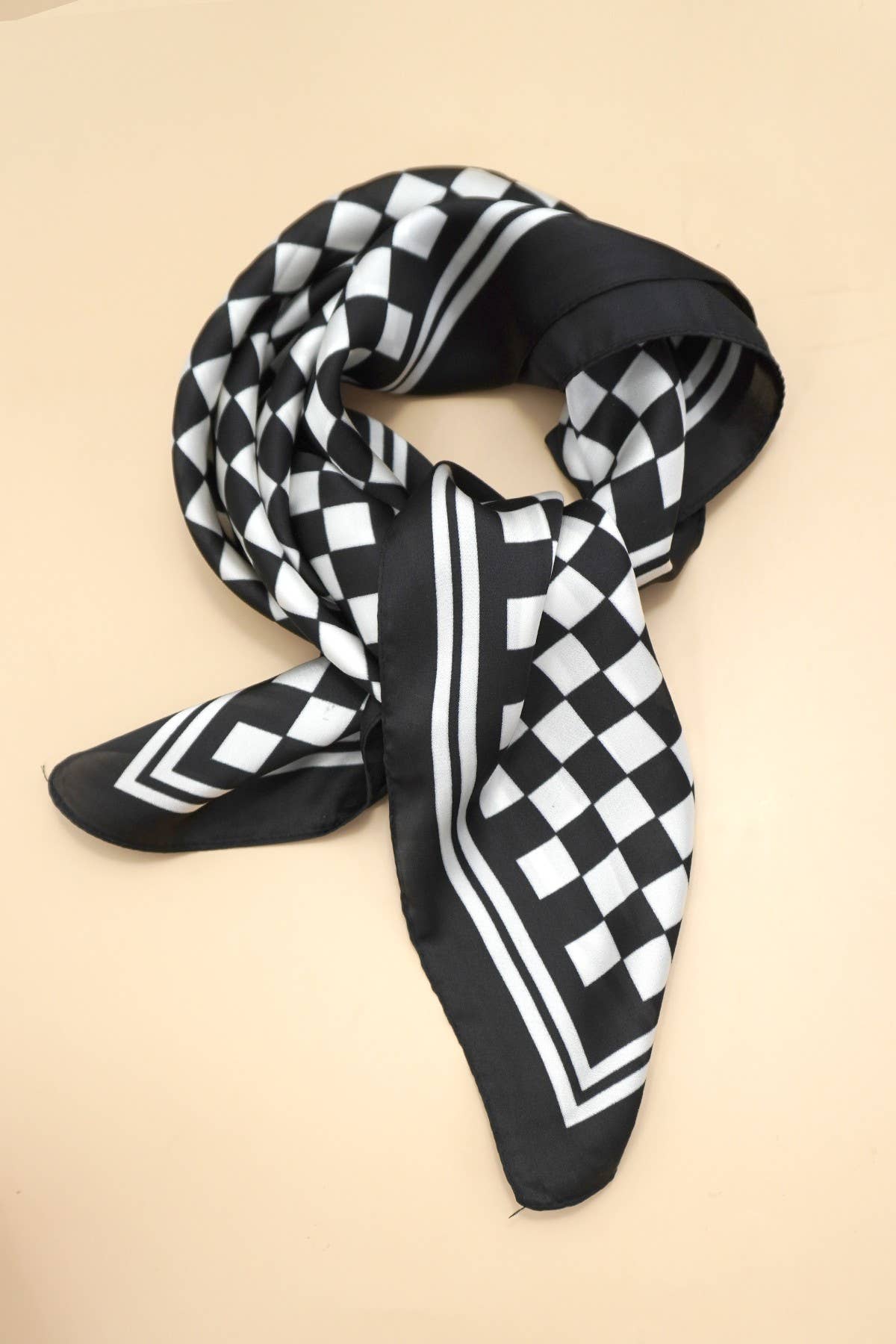 LARGE CHECKER PRINT WILD RAG BANDANA SCARF