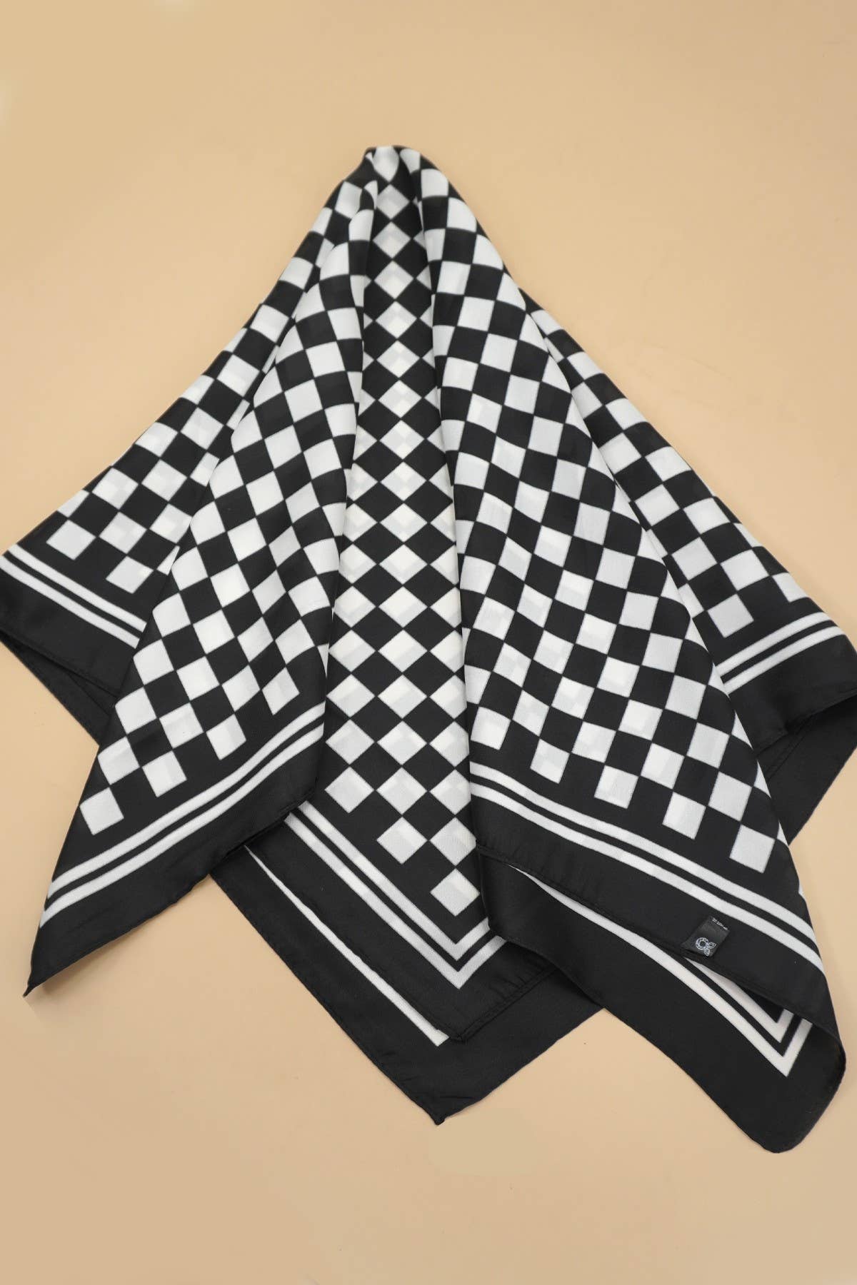 LARGE CHECKER PRINT WILD RAG BANDANA SCARF