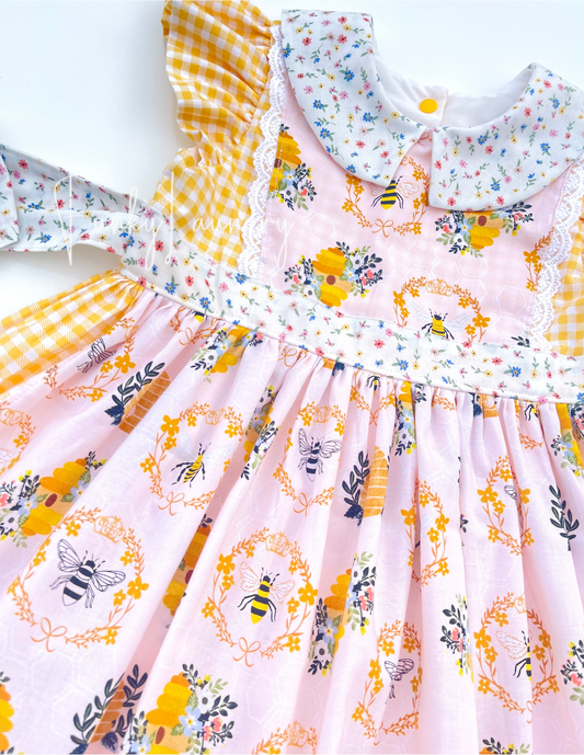 OOAK Buzzing Bees Collared Dress 6