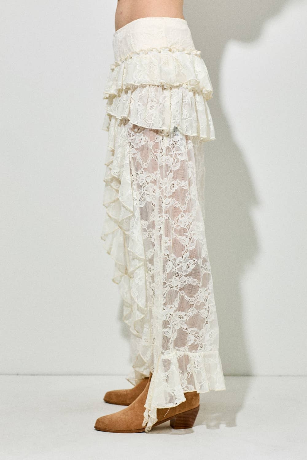 LACE TIERED MAXI SKIRT