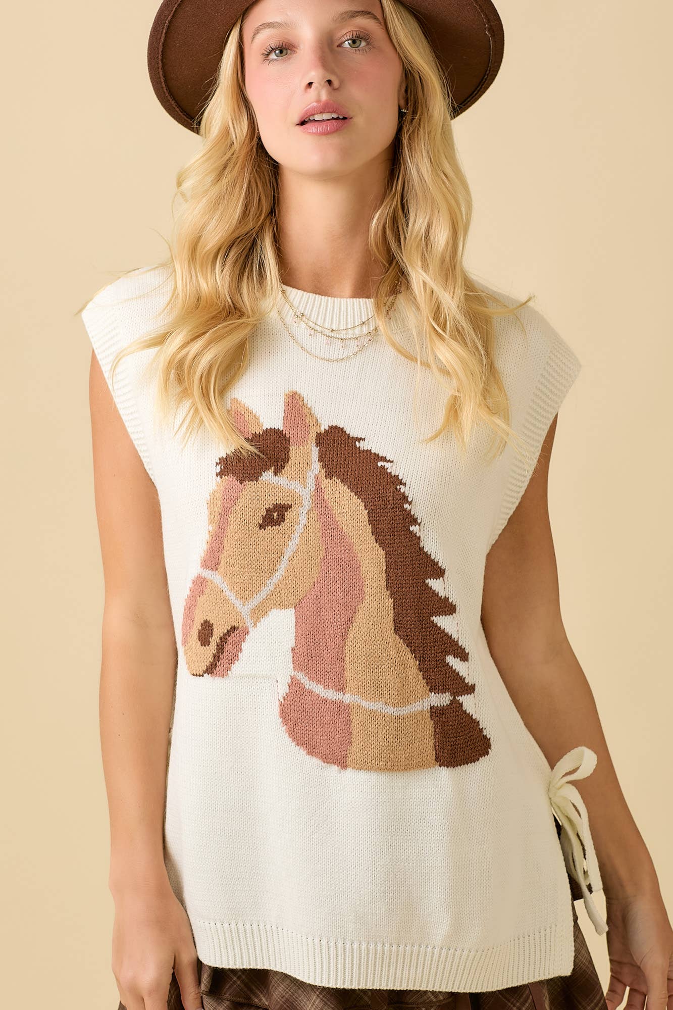 Western Horse Sweater Knit Top