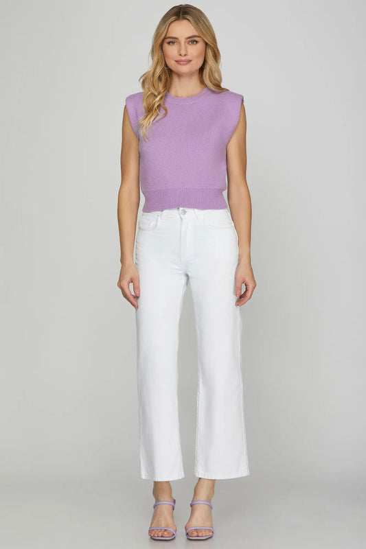 Lavender Sweater Crop